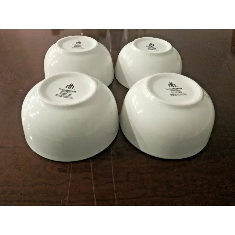 4 Home Trends Soup Bowls assorted colors Ceramic earthenware Microwave DW safe